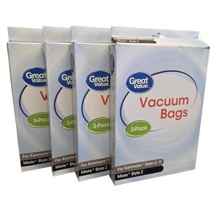 Great Value Vacuum Bags For Kenmore U O Miele Z Lot 4 3-Pack Boxes 12 Bags Total